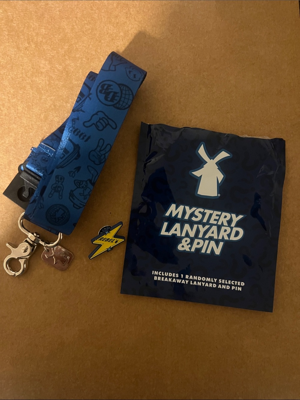 Blue Mystery Lanyard with Lightning Pin